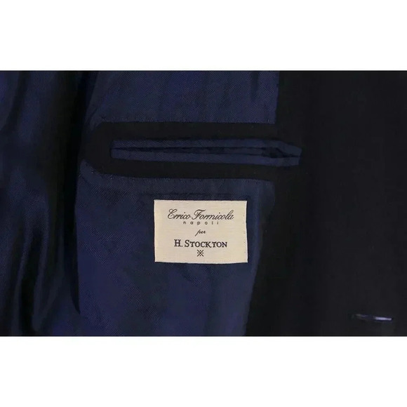 Errico Formicola Napoli Navy Blue Cashmere-Wool Overcoat Coat 46R - Picture 8 of 9